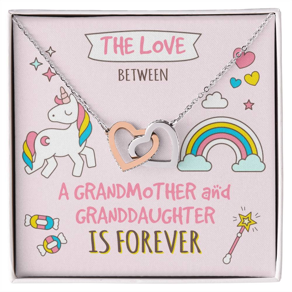 The Love Between A Grandmother And Granddaughter Is Forever Interlocking Hearts Necklace
