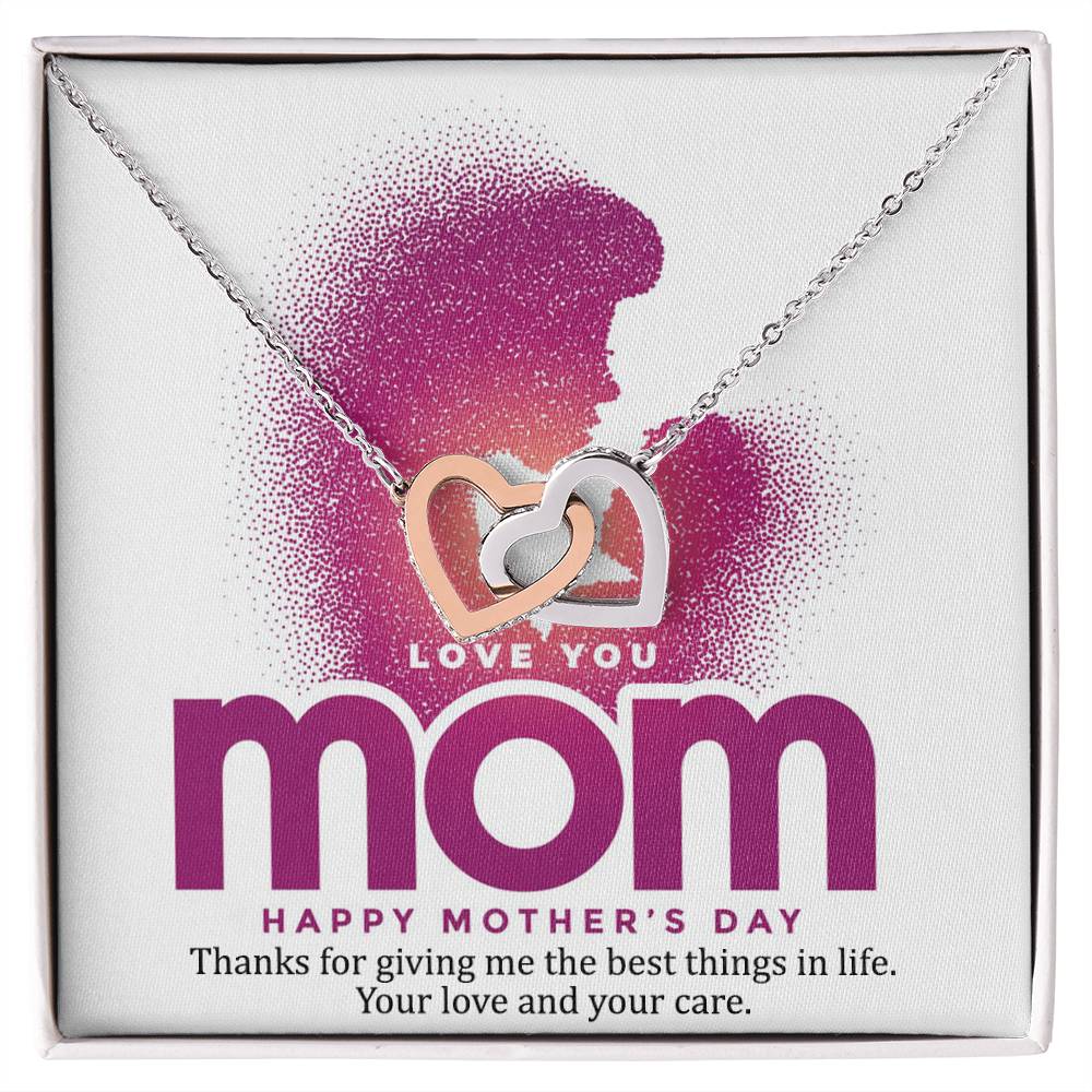 Thanks For Giving Me The Best Things In Life Mother - Necklace Interlocking Hearts Necklace