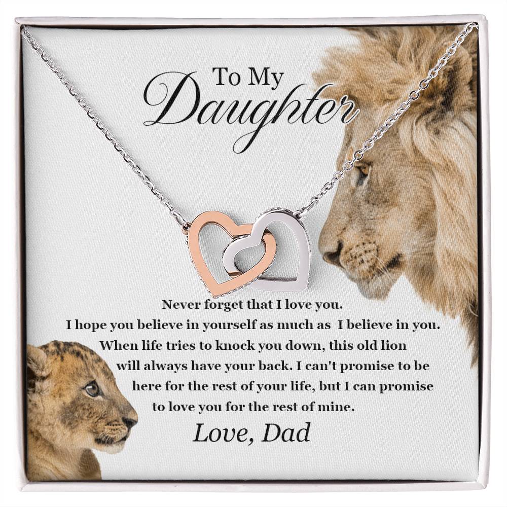 To My Daughter - Interlocking Love Necklace - Tmdt04 Interlocking Hearts Necklace