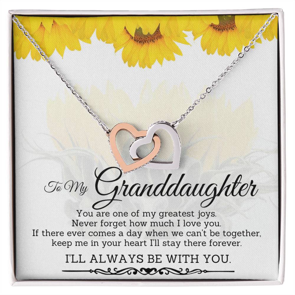 To My Granddaughter-Interlocking Hearts Necklace