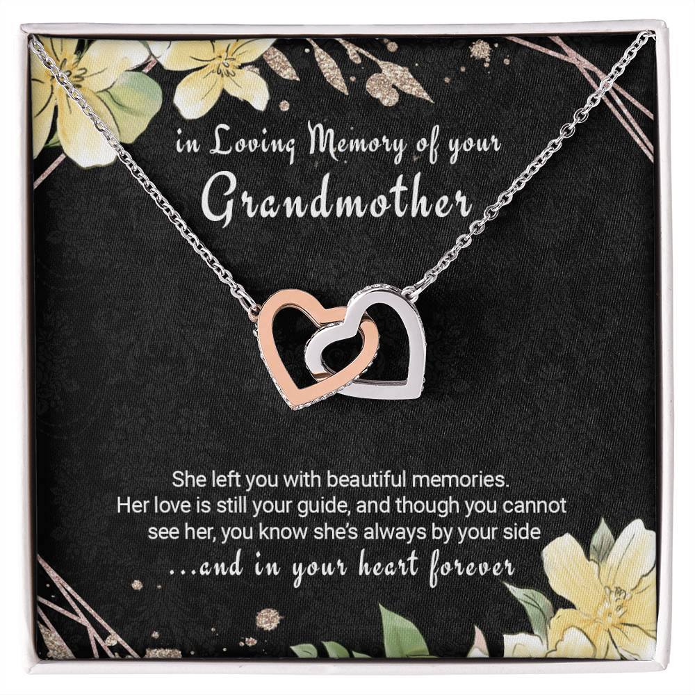 Sympathy Gift Loss Of Grandmother Condolence Twin Hearts Necklace Interlocking Hearts Necklace