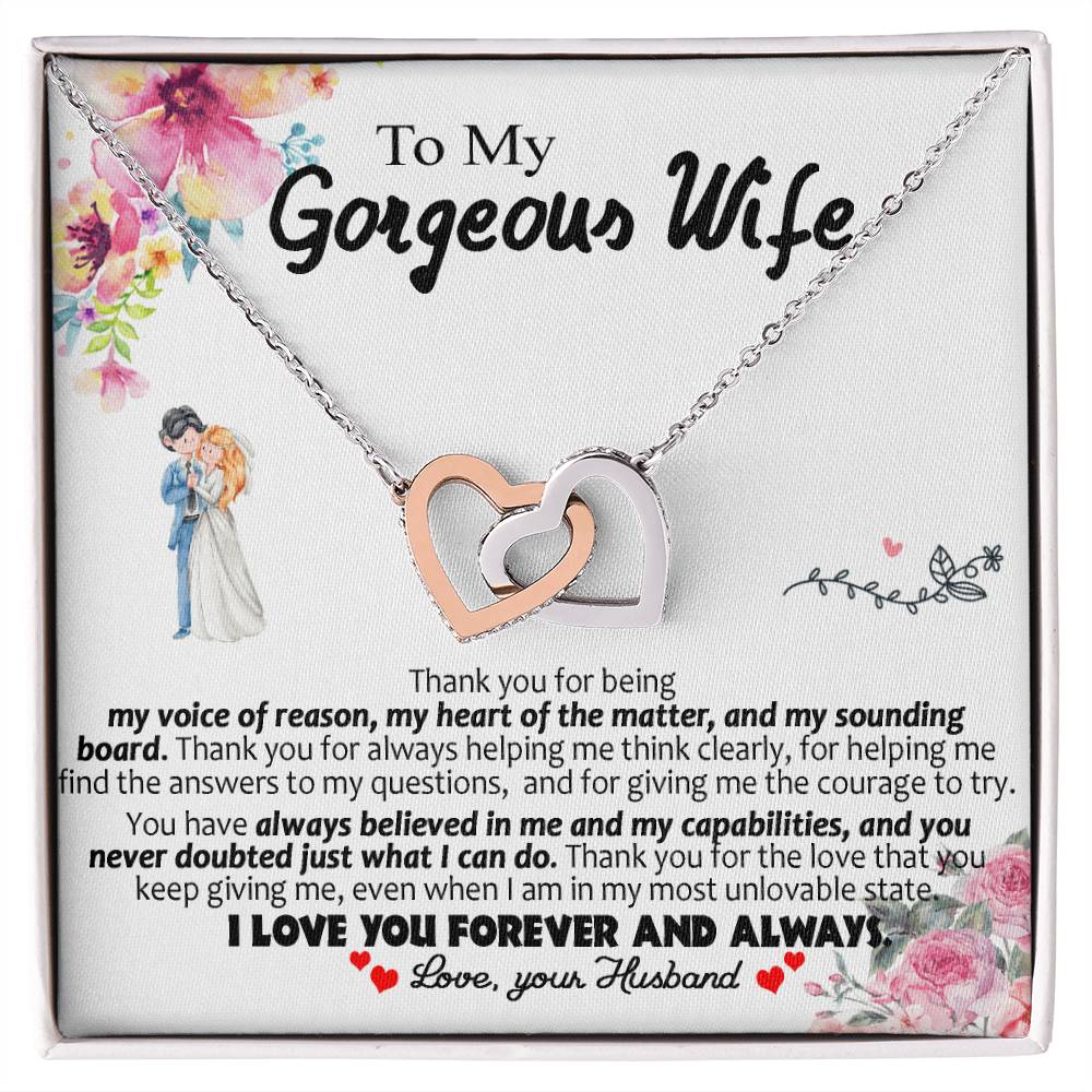 Special Valentine'S Gift For Wife Necklace Interlocking Hearts Necklace