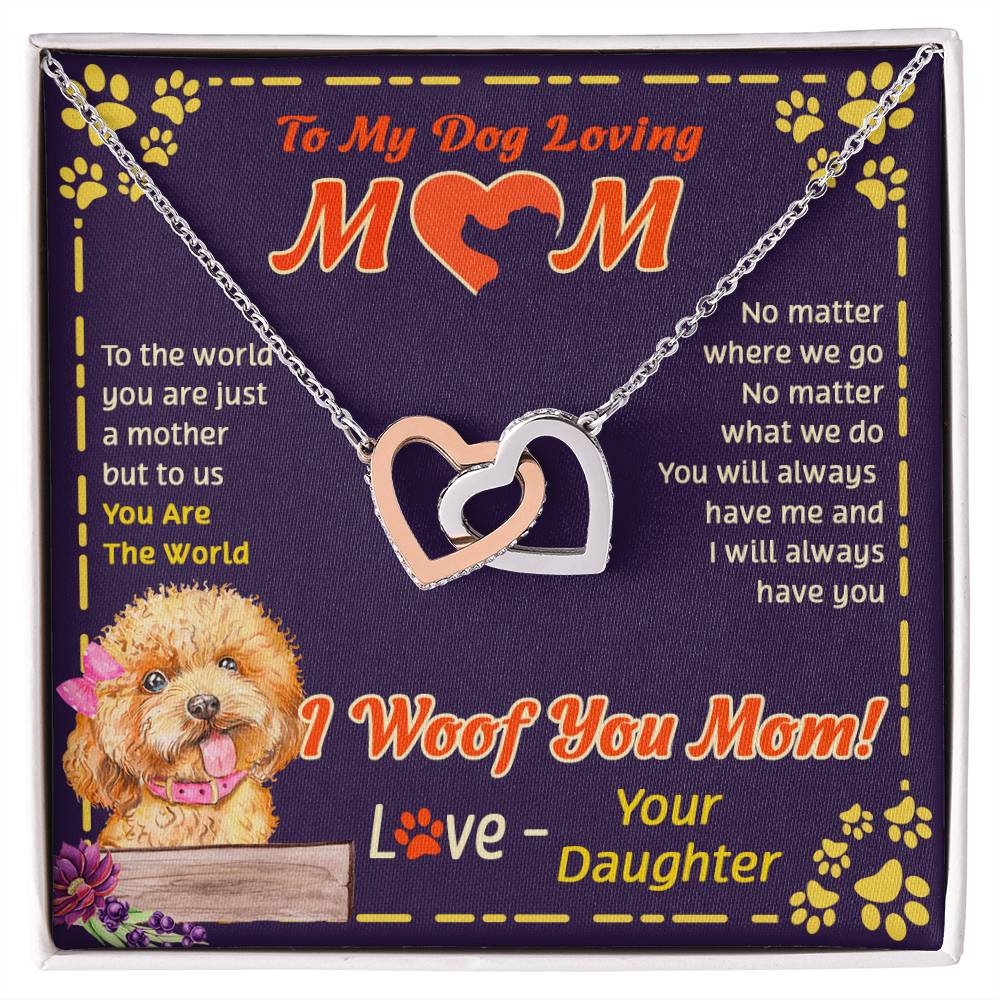 To My Mom - You Are The World - Necklace Interlocking Hearts Necklace