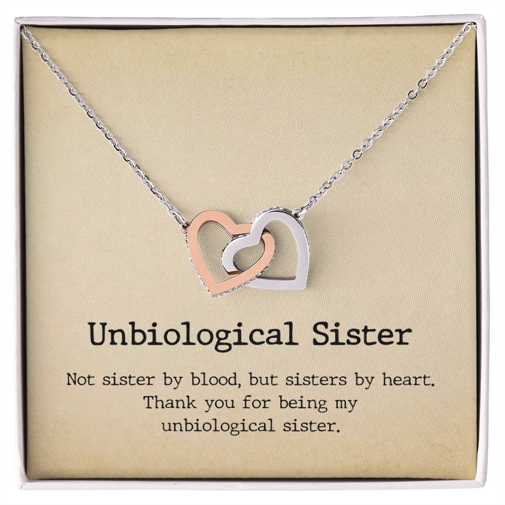Unbiological Sister Interlocked Hearts Necklace Interlocking Hearts Necklace