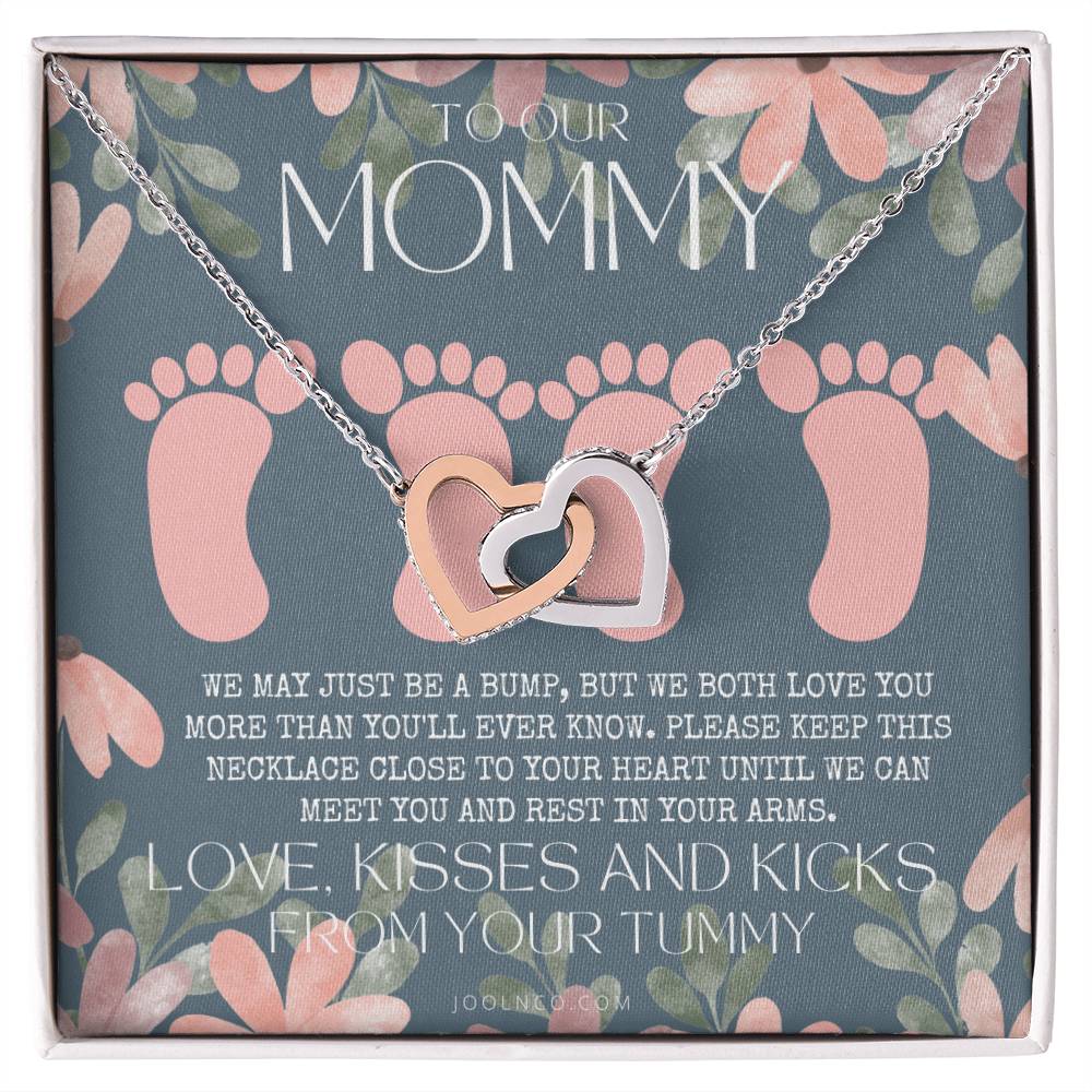 Twin Baby Gift Twins Baby Shower Future Mom Of Twins Twins Gender Reveal Twin Bump To Mom Gift From Twins Mothers Day Gift Twin Mama Interlocking Hearts Necklace