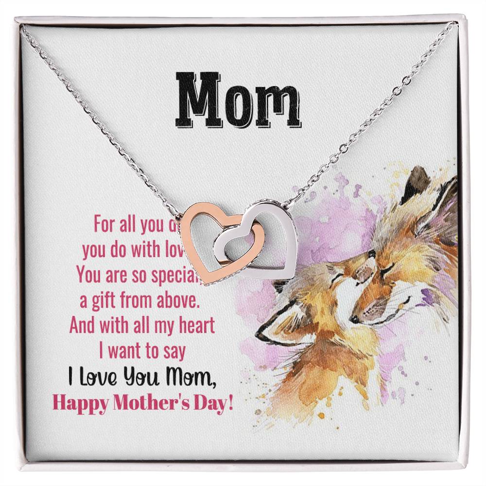 Happy Mothers Day Interlocking Hearts Interlocking Hearts Necklace