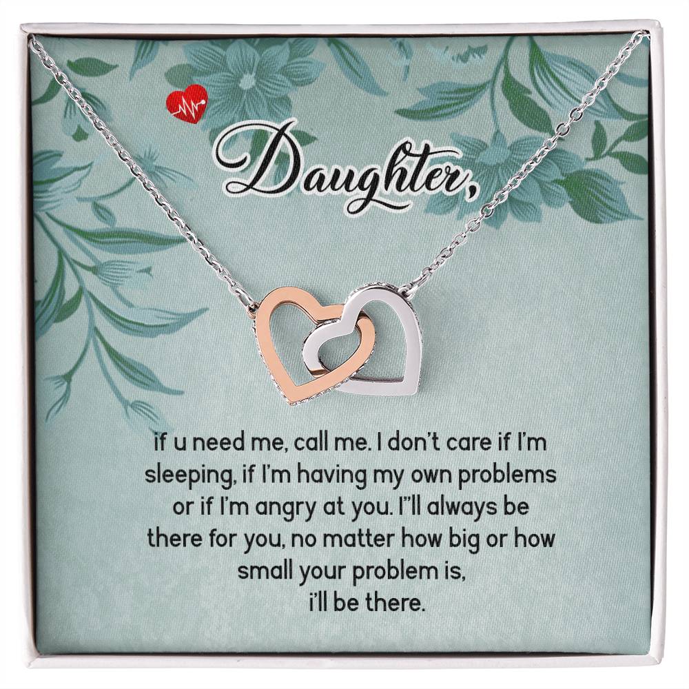 To My Daughter - Interlocking Hearts Necklace6