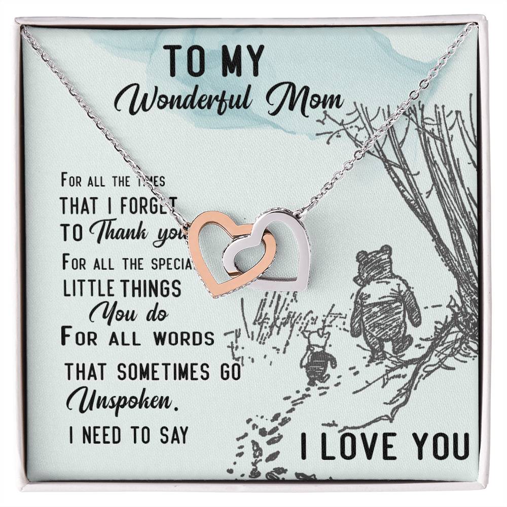 To My Wonderful Mom - Happy Mother'S Day Interlocking Hearts Necklace