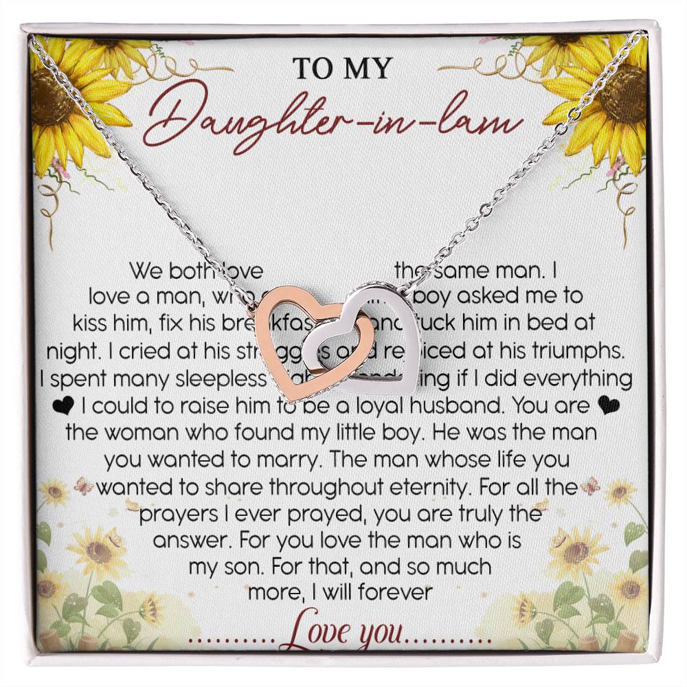 To My Daughter-In-Law Interlocking Hearts Necklace Message Card