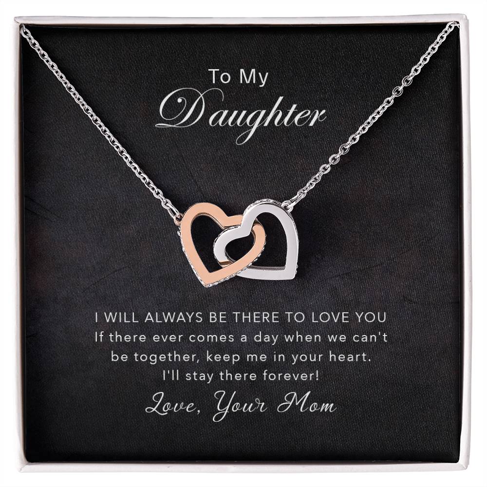 To My Daughter - Keep Me In Your Heart - Necklace Interlocking Hearts Necklace