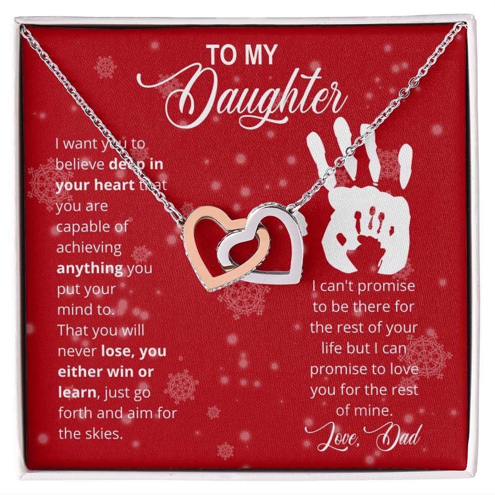 Christmas Gift For Daughter Interlocking Hearts Necklace