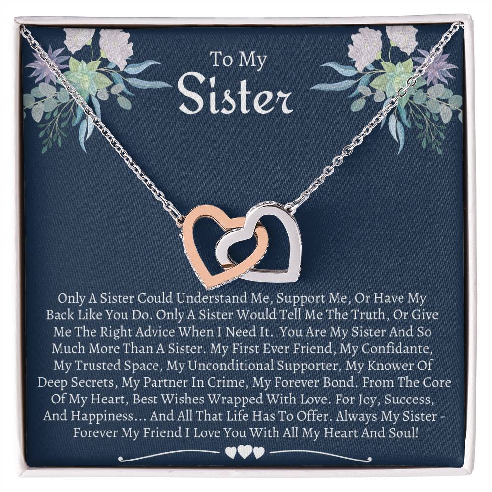 Gift For Sister 4Th Interlocking Hearts Necklace