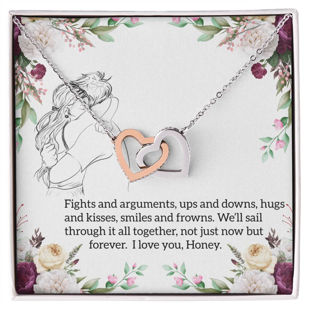 Gift For Girlfriend Interlocking Hearts Necklace