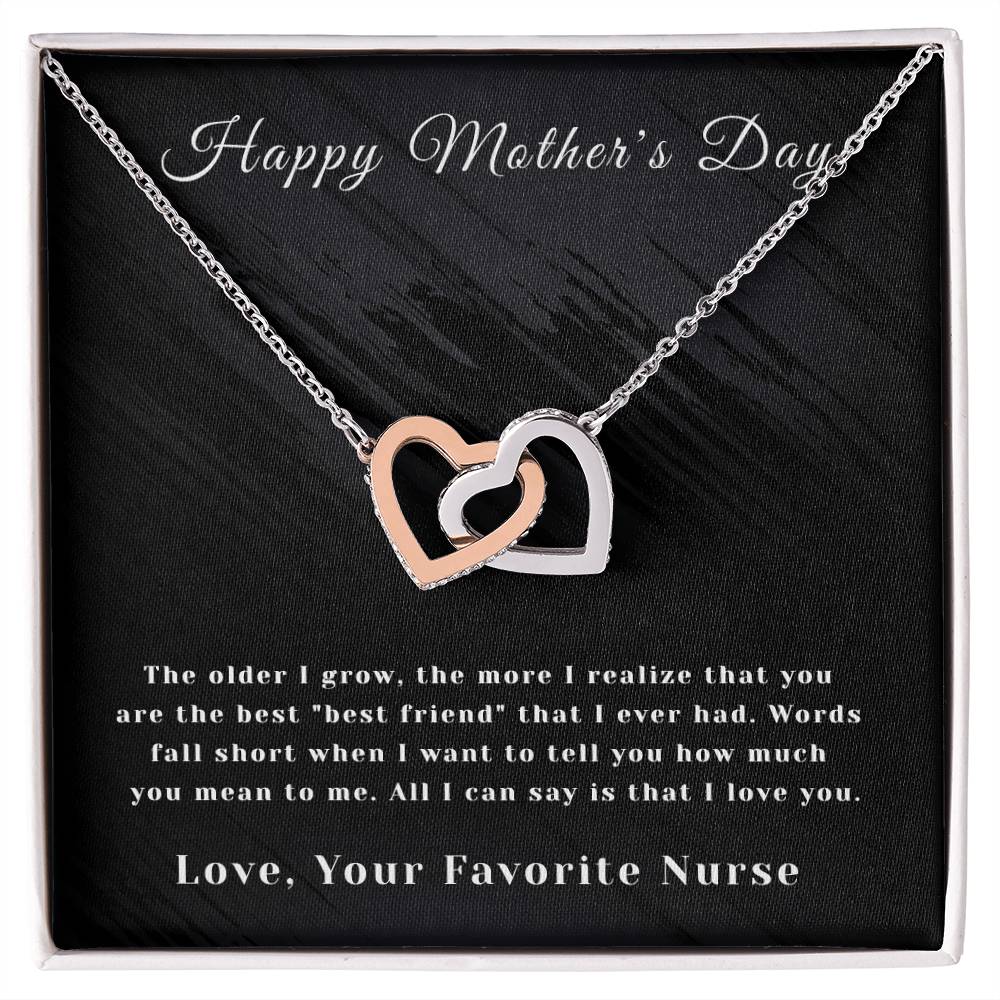 Mother'S Day - Interlocking Hearts - Favorite Nurse Interlocking Hearts Necklace