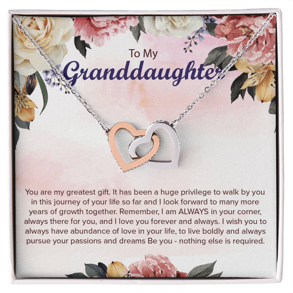 Interlocking Hearts Necklace For Granddaughter