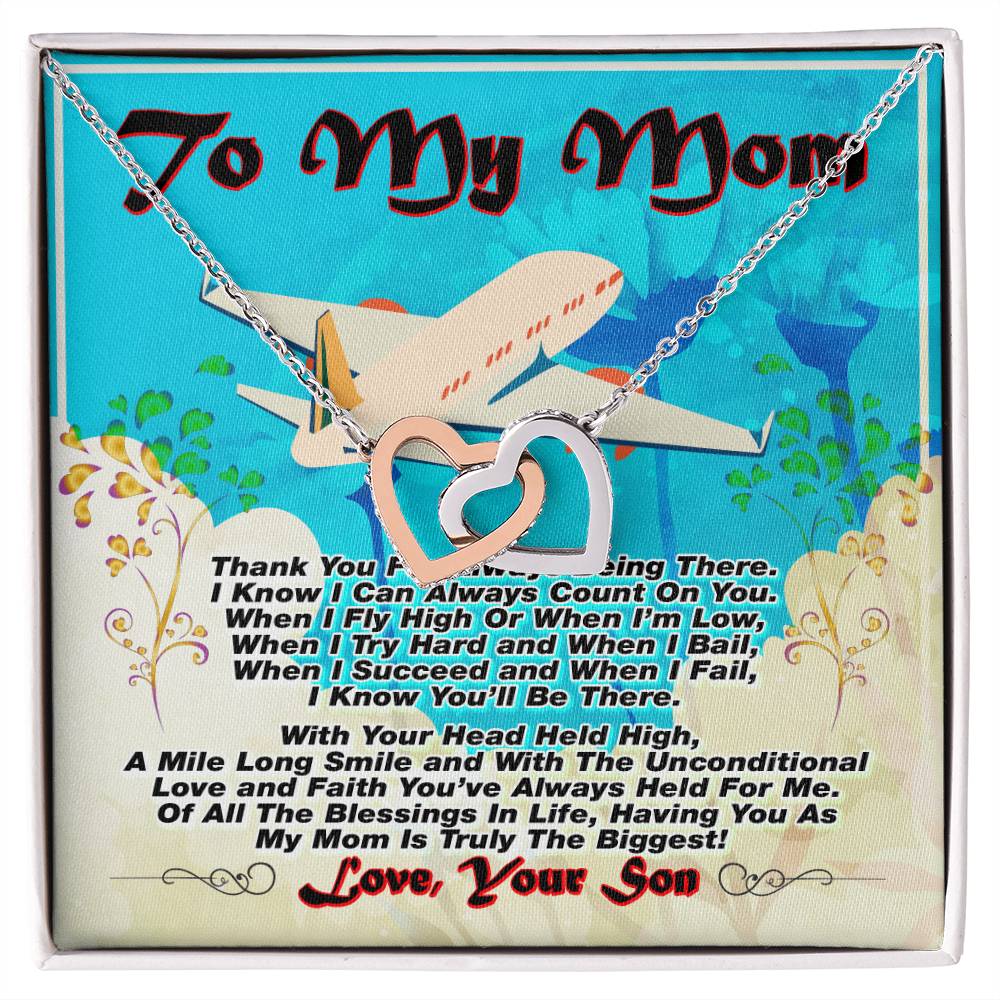 Gift For Mom- Interlocking Heart Necklace Interlocking Hearts Necklace