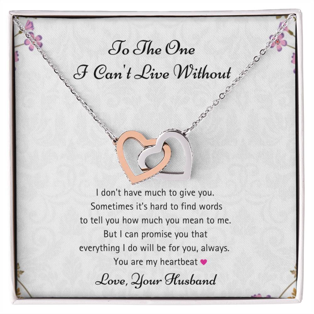 You Are My Heartbeat - Necklace Interlocking Hearts Necklace