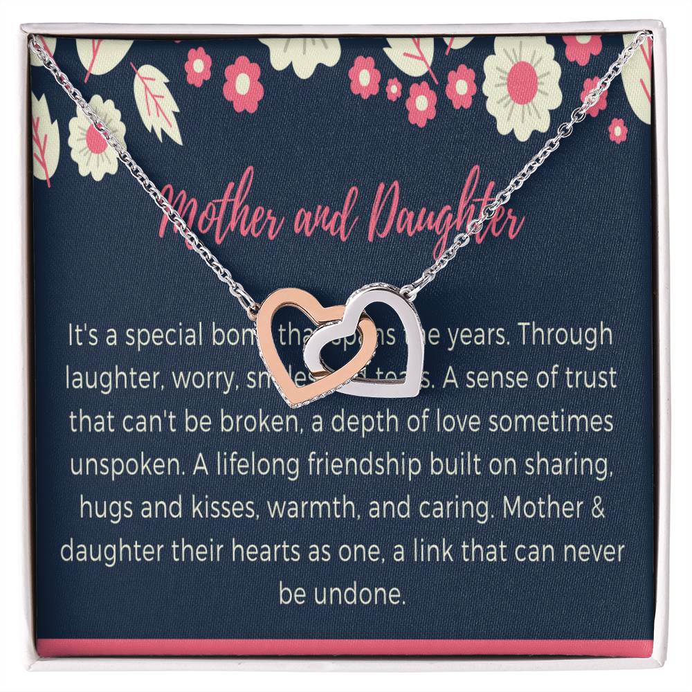 Mother And Daughter Necklace Set Mothers Day Gift Matching Mother Daughter Necklaces Wedding Gift Birthday 14Kt Gold Filled Rose Silver Interlocking Hearts Necklace