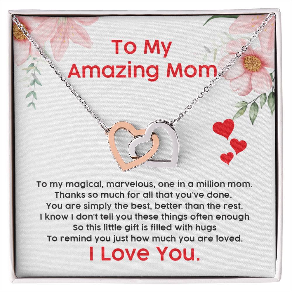 Gift For Mom - Interlocking Hearts Necklace