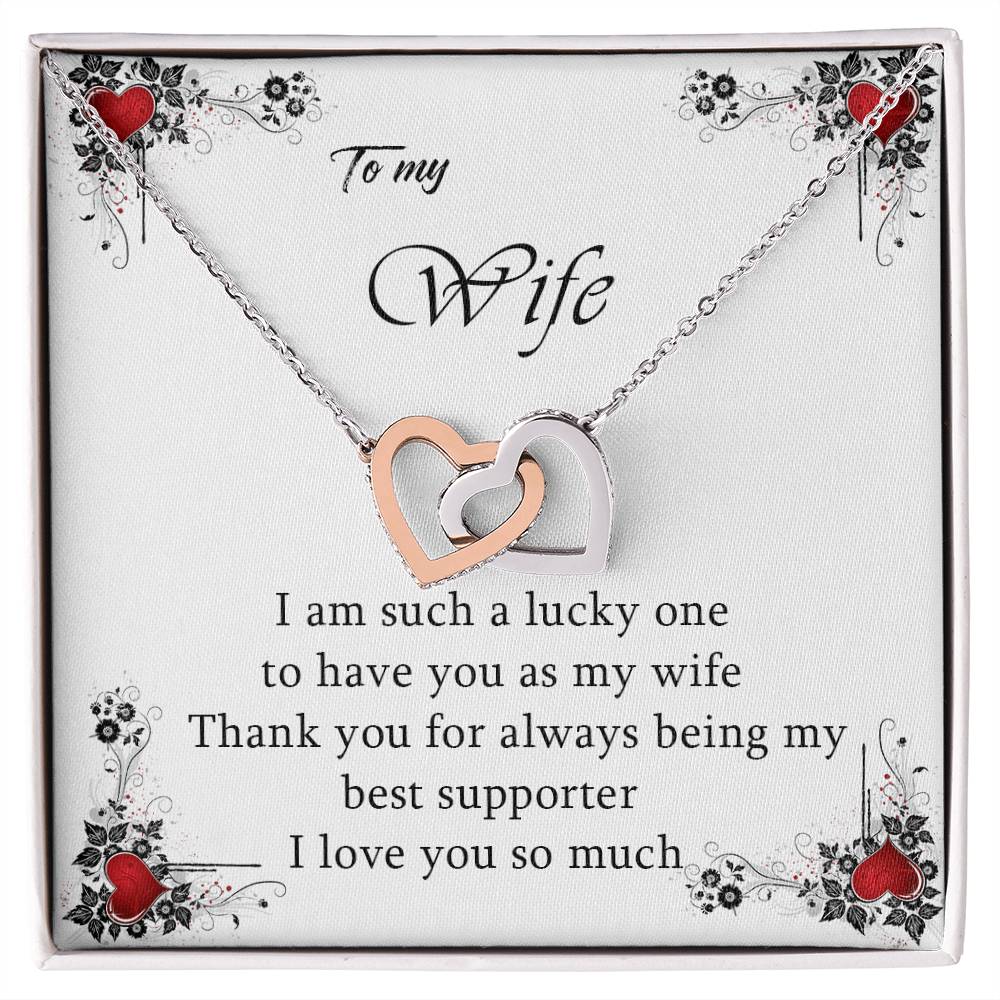 To My Wife Love You So Much Interlocking Hearts Necklace