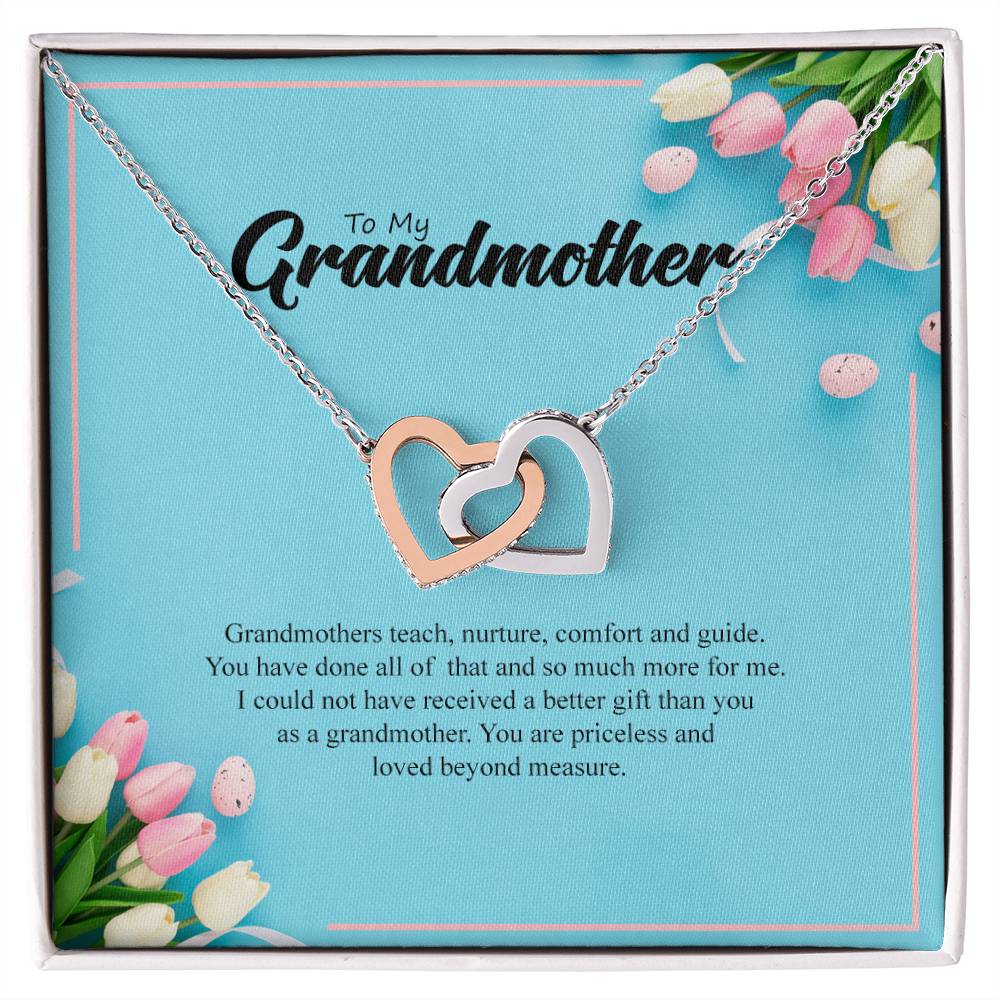 To My Grandmother- You Are Priceless Interlocking Necklace Interlocking Hearts Necklace
