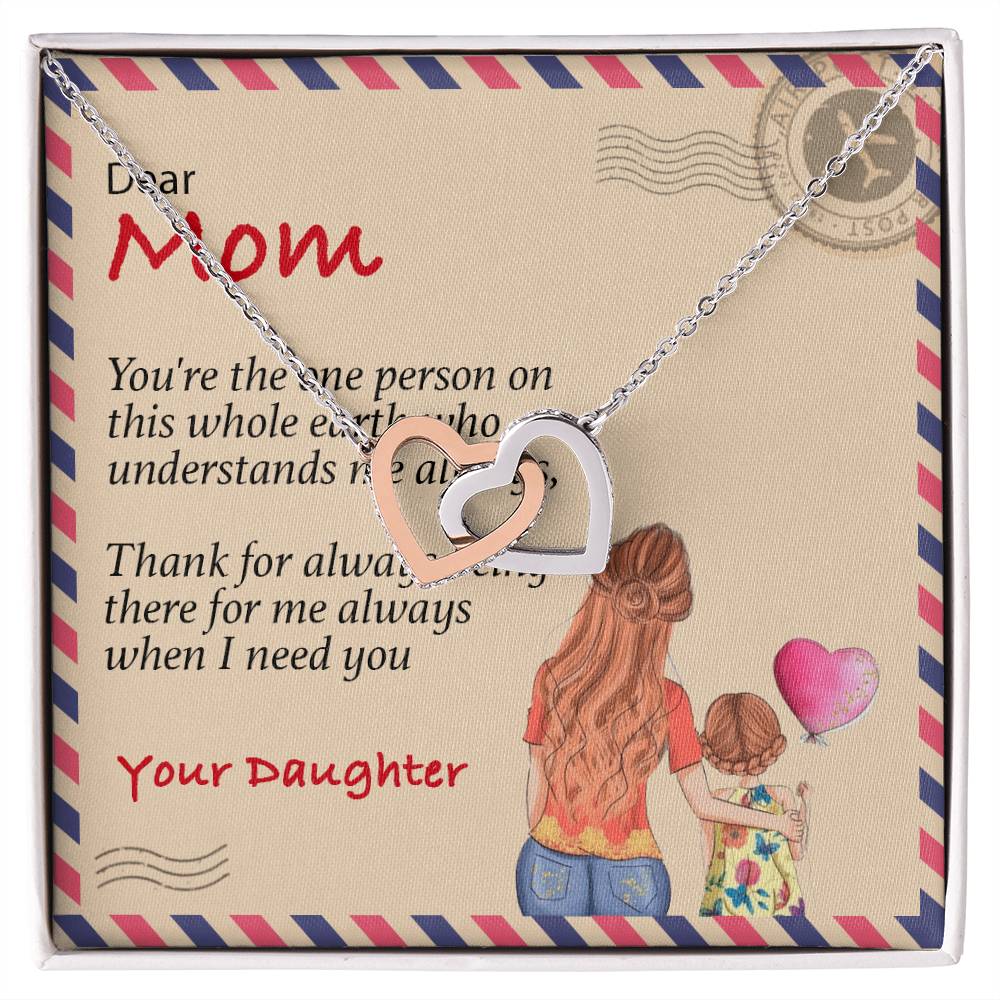 Happy Mother'S Day Gift - Thank You For Always Being There - The Interlocking Heart Necklace Interlocking Hearts Necklace