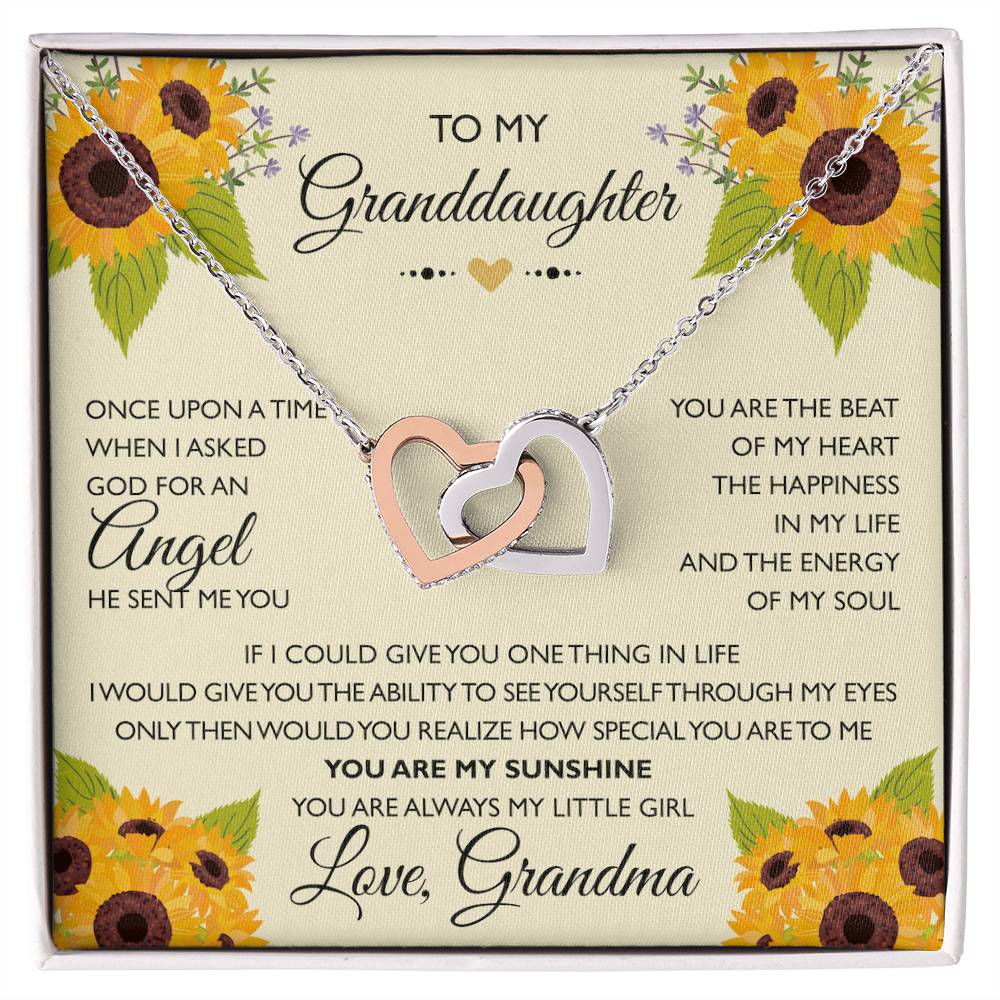 To My Granddaughter From Grandma - Interlocking Heart Necklace Interlocking Hearts Necklace