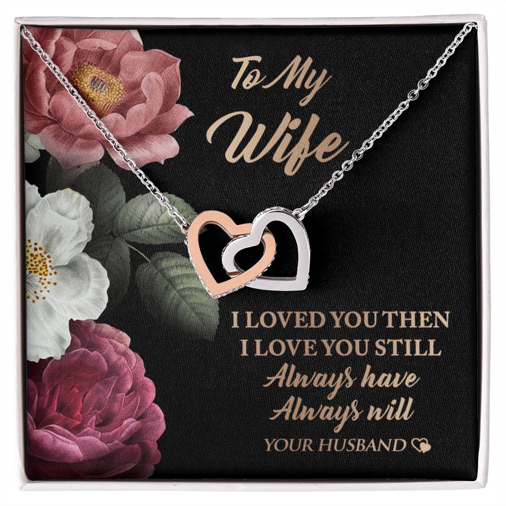 Perfect Valentine'S-Day Gift For Your Wife! Interlocking Hearts Necklace