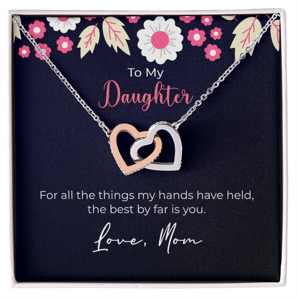 Moonkite Presents - To My Daughter Interlocking Hearts Necklace Mp019