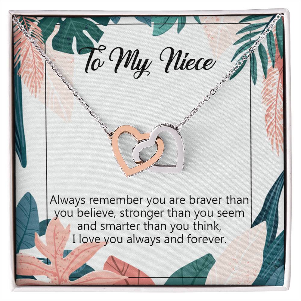 To My Niece Necklace Niece Birthday Gift From Aunt Niece Necklace Giftniece Gift From Aunt Uncle Aunt Niece Interlocking Hearts Necklace