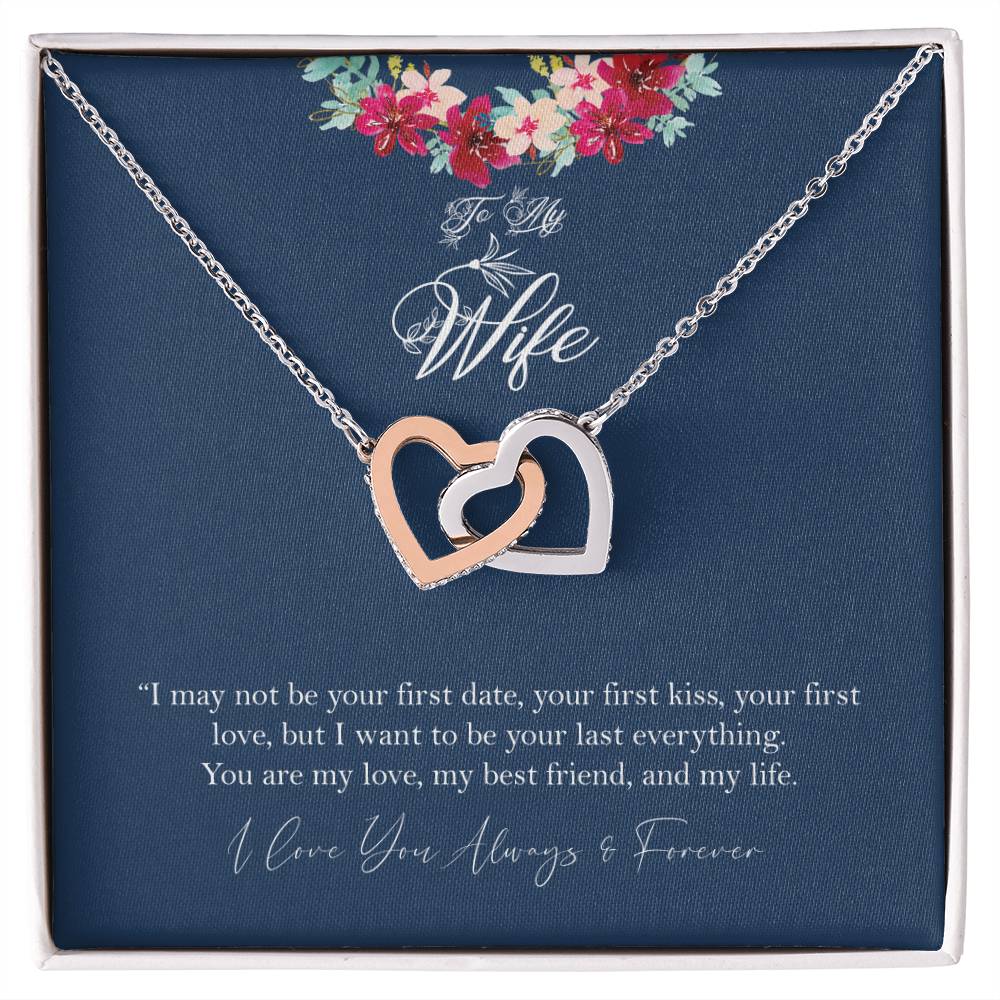 To My Wife - Non-Customizable Design #1 Interlocking Hearts Necklace