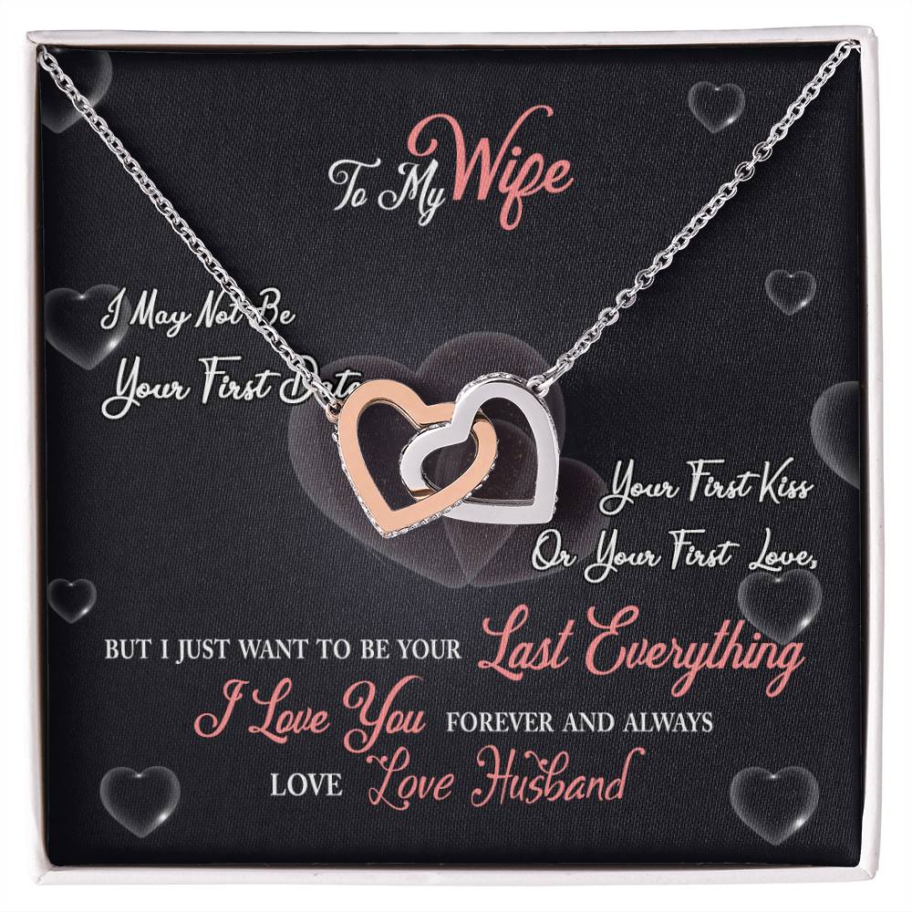 To My Wife - I Love You Forever And Always - Interlocking Hearts Necklace