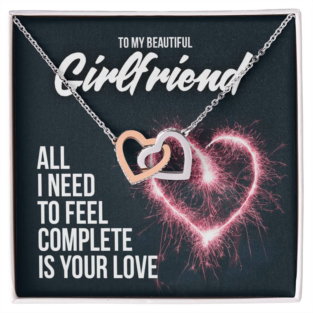 Two Hearts Necklace - Gorgeous Gift For Girlfriend Interlocking Hearts Necklace