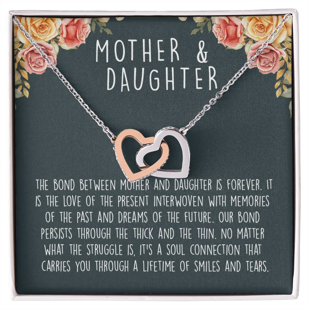 Mother Daughter Heart Necklace Interlocking Hearts Necklace
