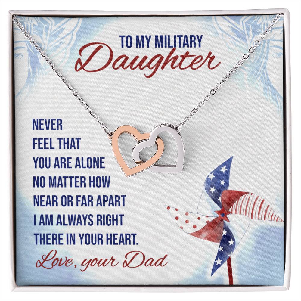 To My Daughter From Dad Interlocking Hearts Necklace Father To Daughter Gift Birthday Gift To Daughter From Dad Daughter Necklace