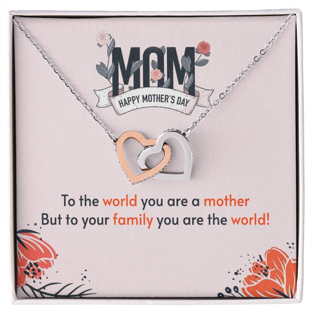 Interlocking Hearts Necklace For Mother'S Day