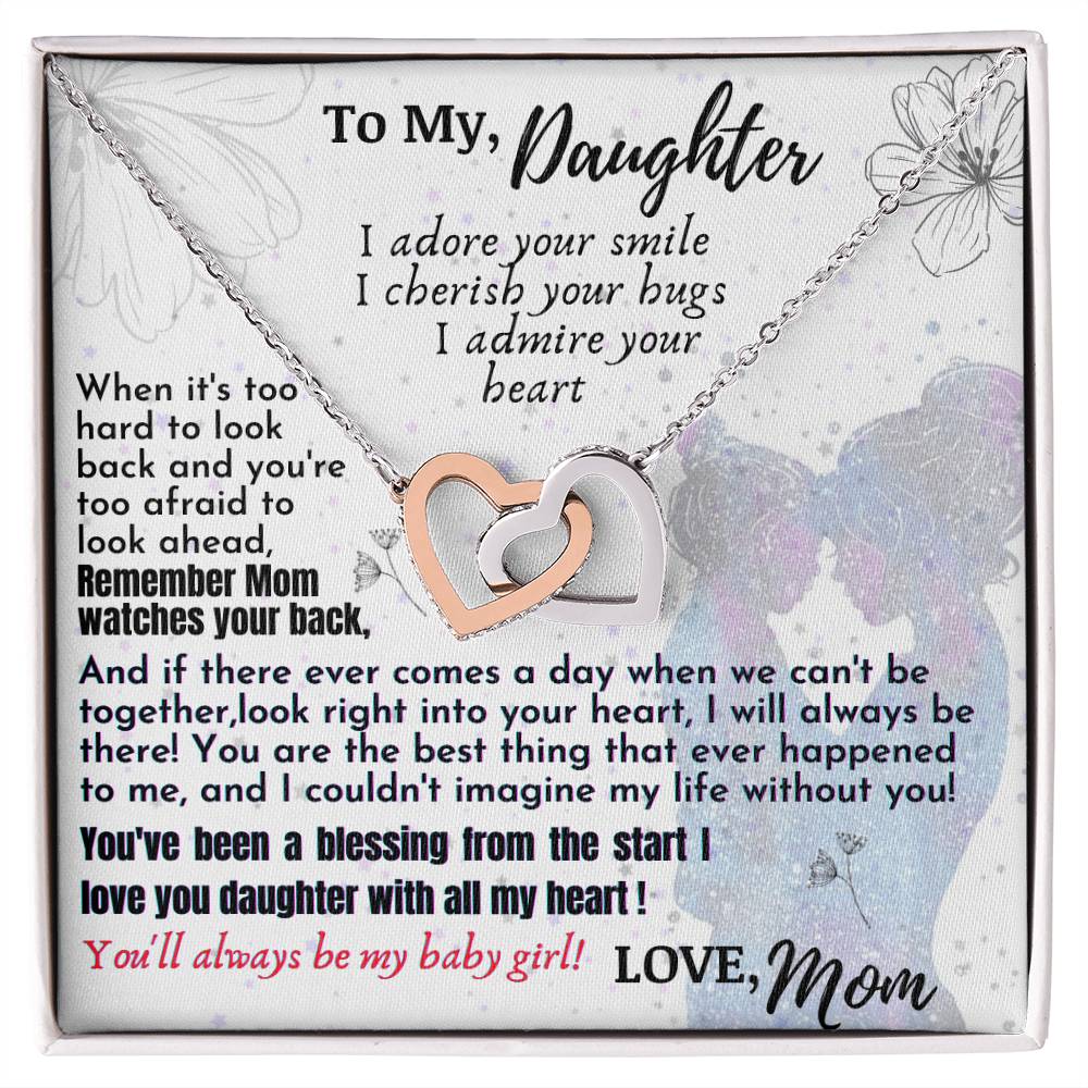To My Daughter- Interlocking Hearts Necklace