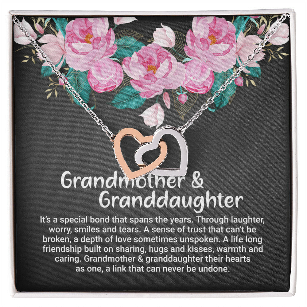 Grandmother And Granddaughter Gift Interlocking Hearts Necklace