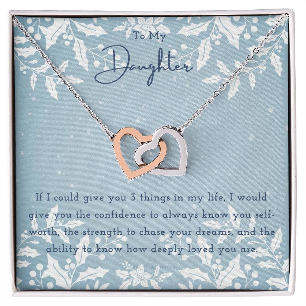 To My Daughter Daughter Necklace Anniversary Gift For Daughter Daughter Gift Gift For Daughter Christmas Birthday Interlocking Hearts Necklace