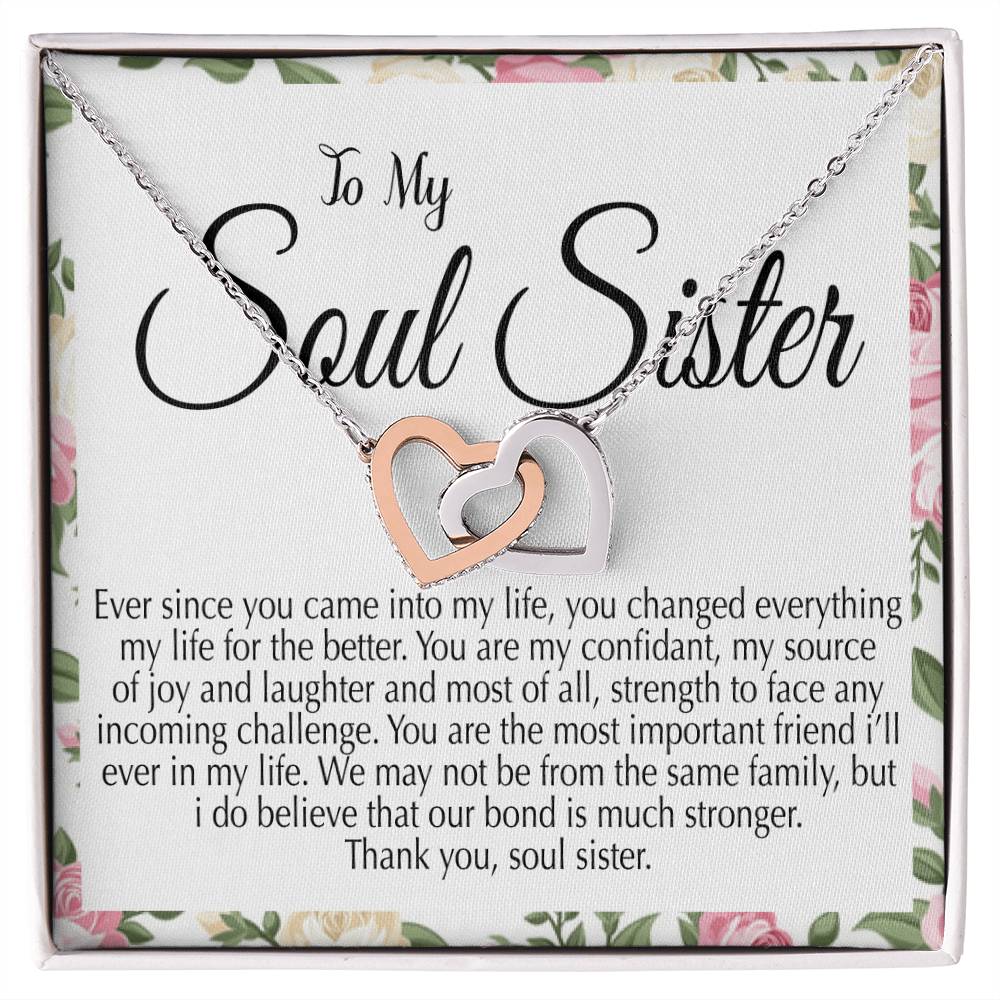 Best Gift For Soul Sister Interlocking Hearts Necklace