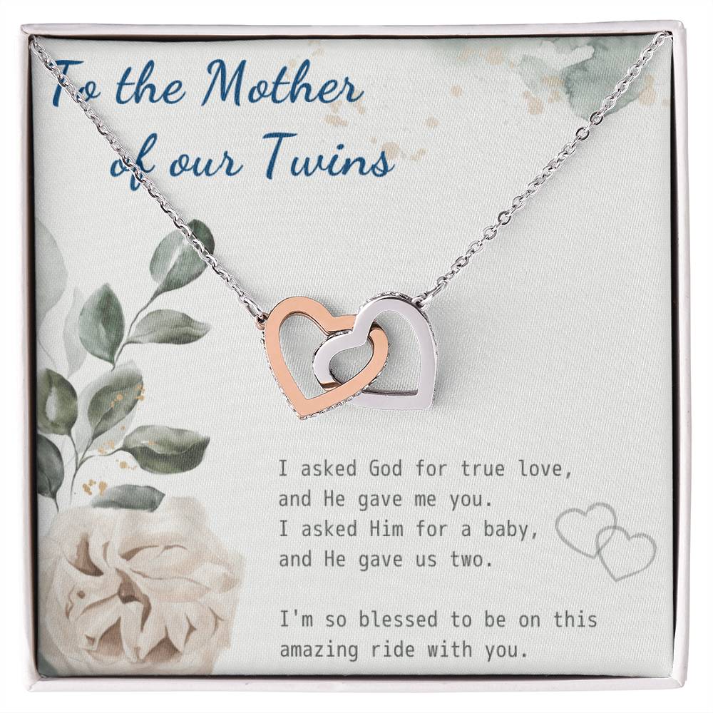 Mother Of Twins Gift For Wife Interlocking Hearts Necklace