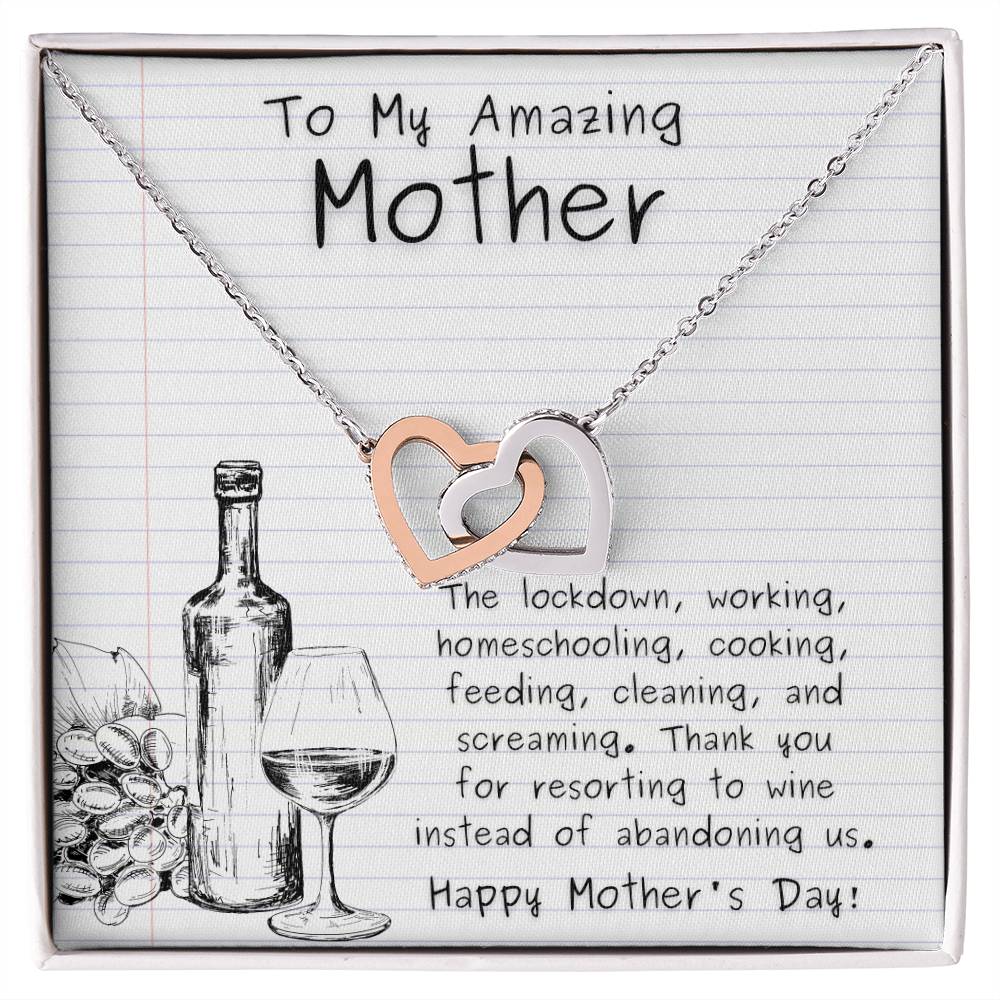 To My Mommy - Thanks For Not Abandoning Us - Interlocking Hearts Necklace