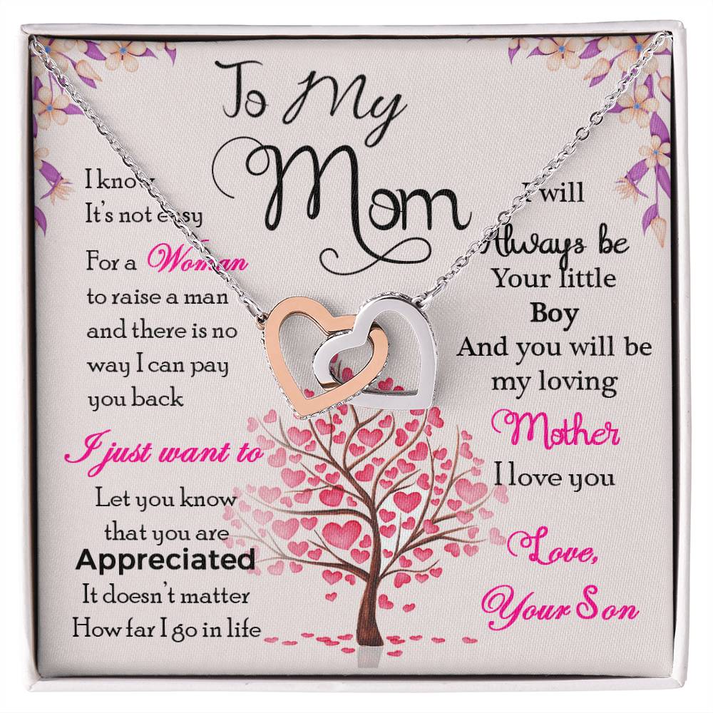 Mother'S Day Necklace Interlocking Hearts Necklace