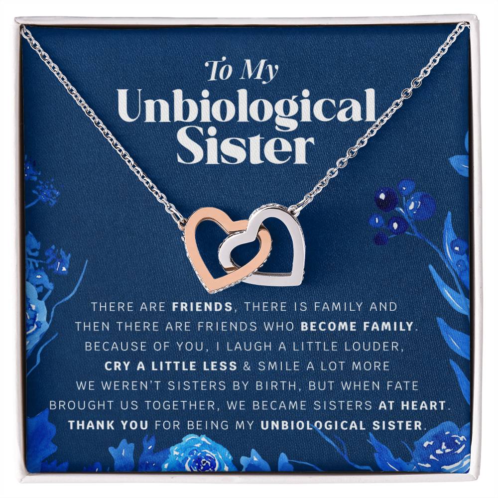 Unbiological Sister Necklace Gift Jewelry Gifts For Best Friend Birthday Thank You Interlocking Hearts Necklace