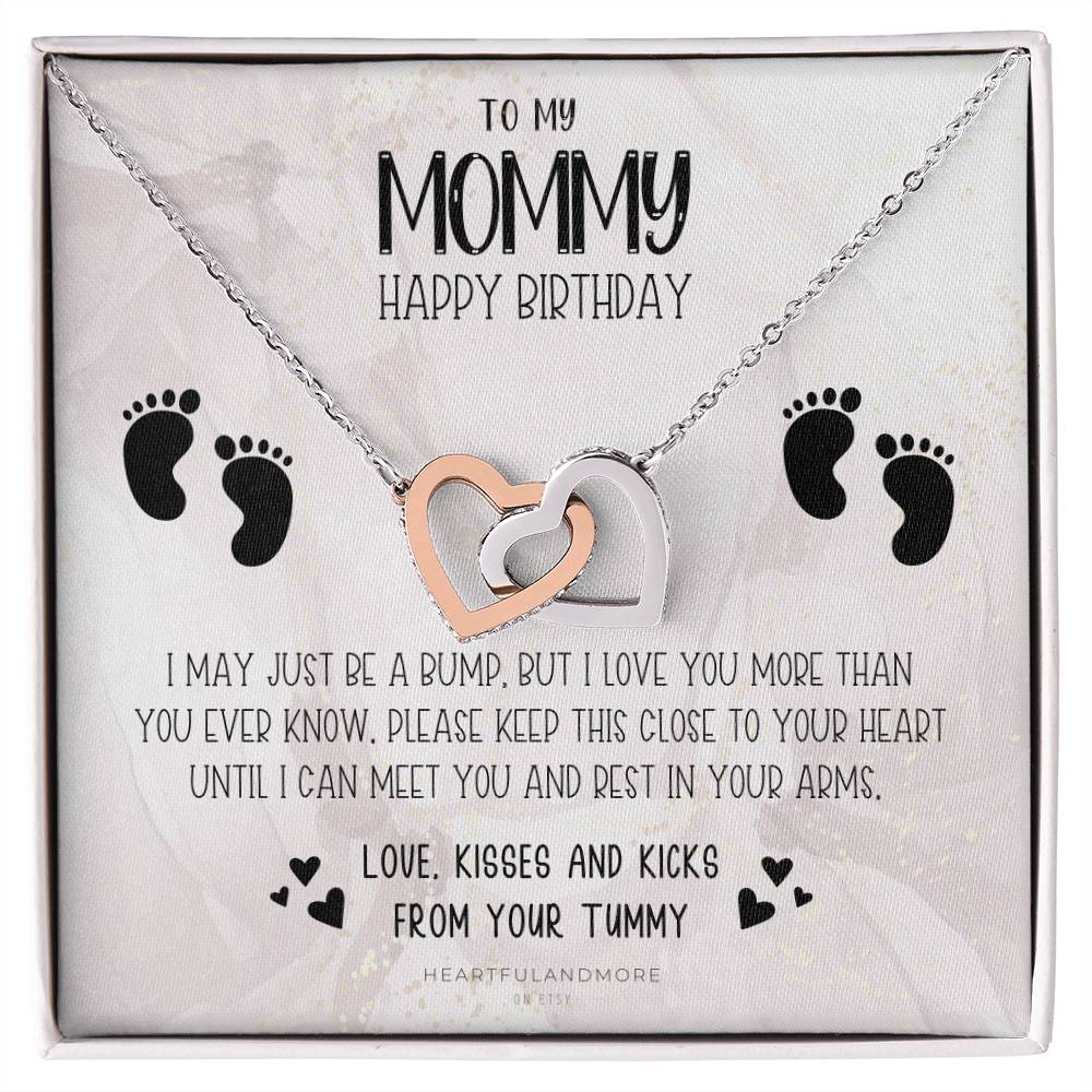 New Mom Birthday Pregnant Wife Birthday Gift Birthday Gift For Pregnant Wife Jewelry For Pregnant Wife Expecting Wife Birthday Interlocking Hearts Necklace