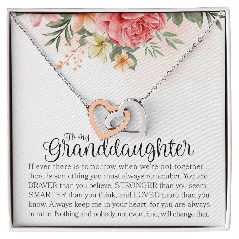 To My Granddaughter Necklace Gift For Granddaughter Granddaughter Graduation Gift Interlocking Hearts Necklace
