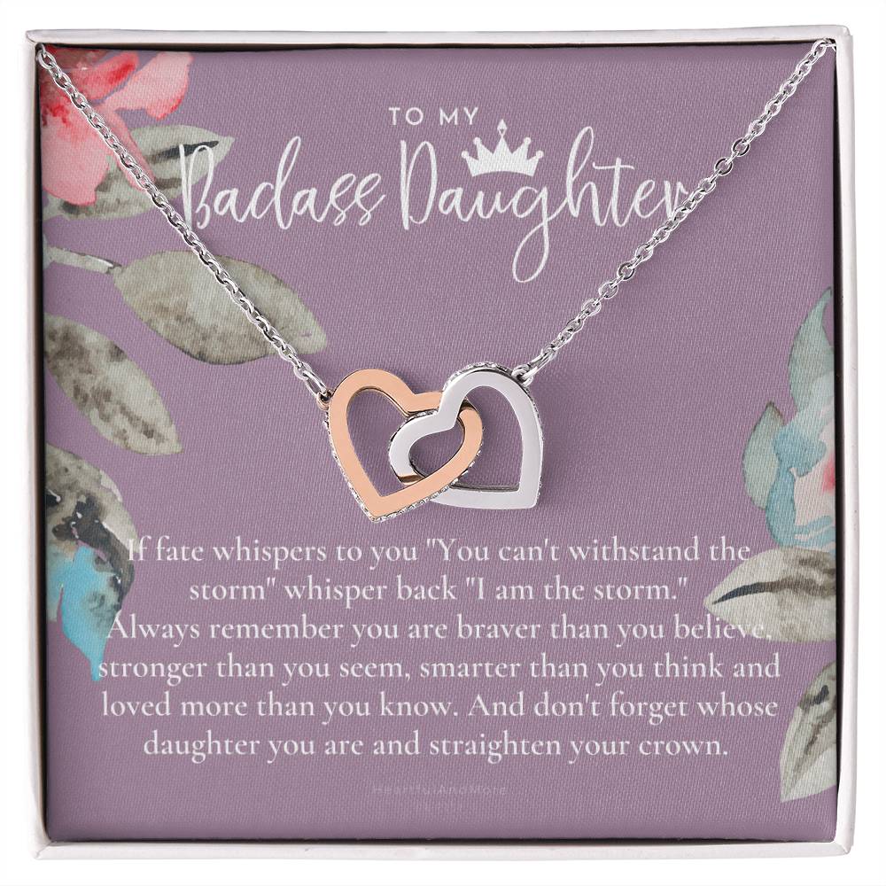 Daughter Gift From Mom Heart Necklace Daughter Gift Interlocking Necklace To Daughter Daughter Graduation Birthday Gift Necklace Interlocking Hearts Necklace