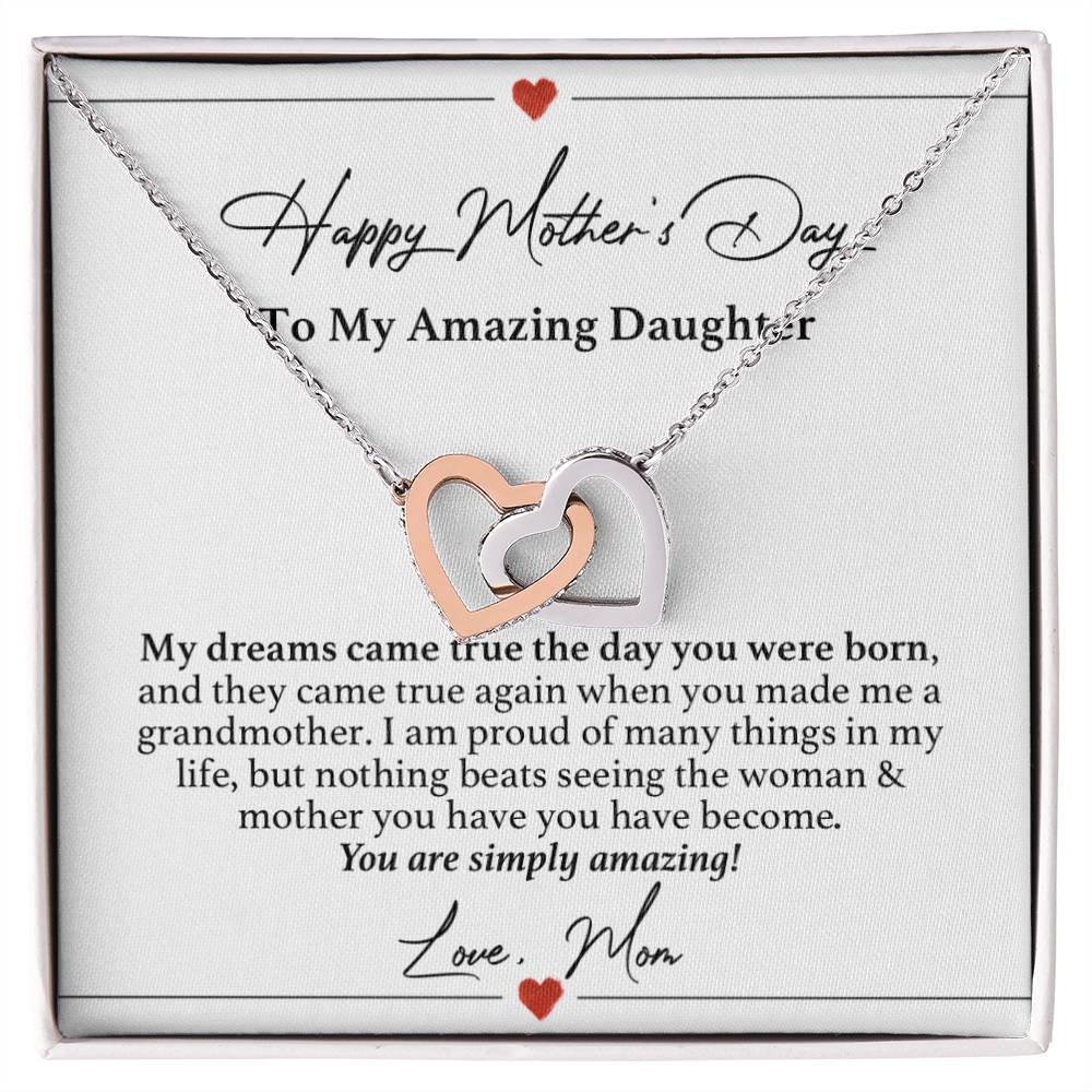 To My Daughter Mother'S Day Necklace Interlocking Hearts Necklace