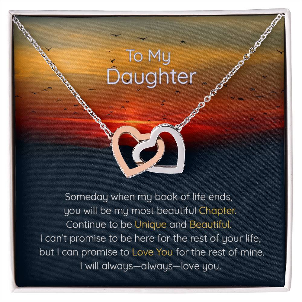 Daughter I Will Always Always Love You - Hearts Necklace Interlocking Hearts Necklace