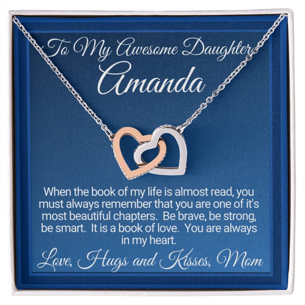 Personalized Gift For Awesome Daughter From Mom Interlocking Hearts Necklace